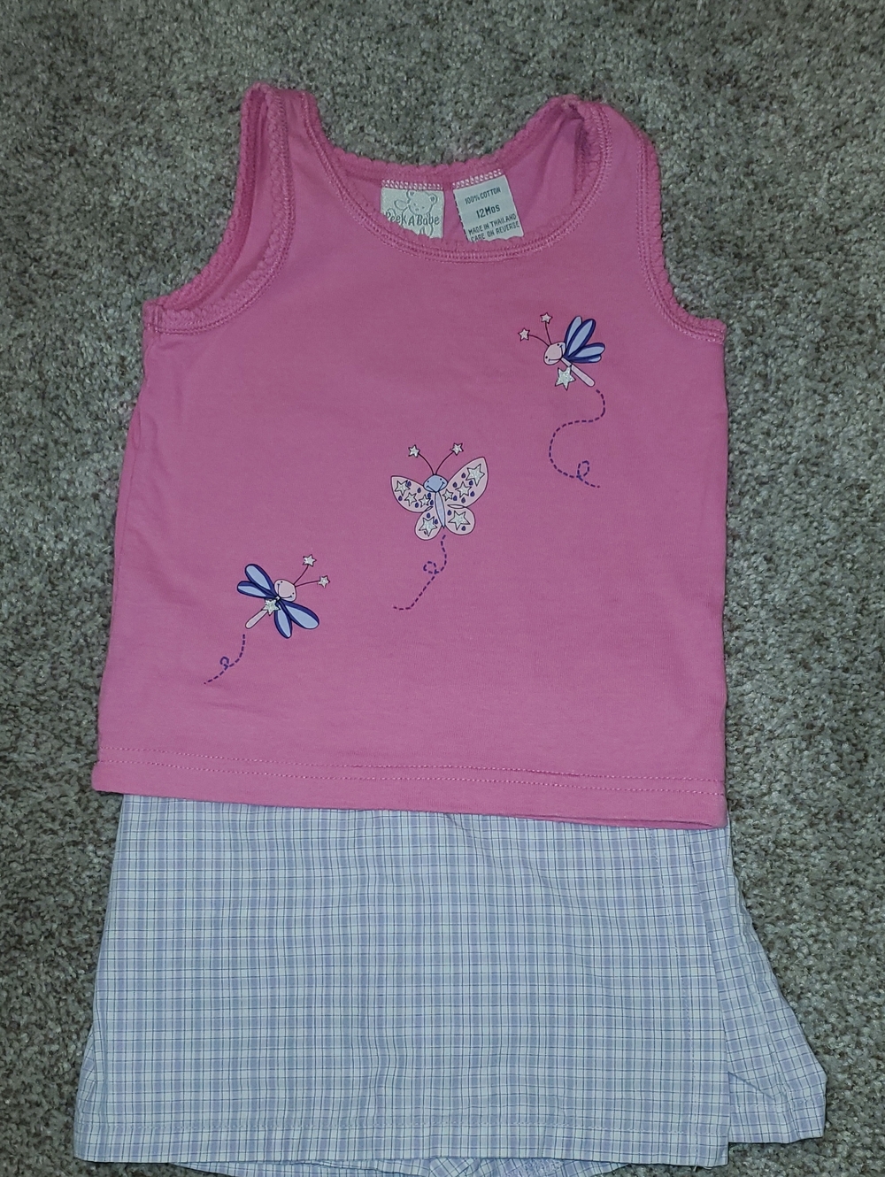 Vintage Peek A Babe Outfit Size 12 Months